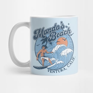 1970s Vintage Surfing Mondo's Beach, California Retro Sunset // Old School Surfer // Surf California Mug